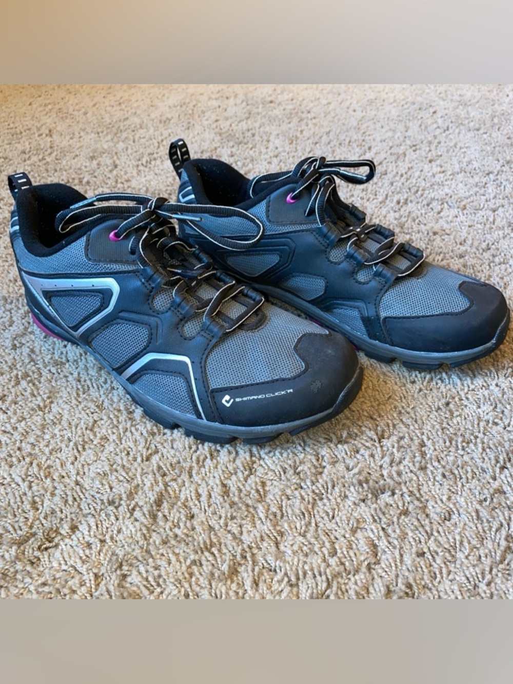 Shimano Click'R SH-CW40 Cycling Shoes Womens EU 43 US 10.4 Gray Pink Biking